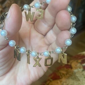 Vintage Nixon Agnew charm bracelet. Original presidential bracelet       MT